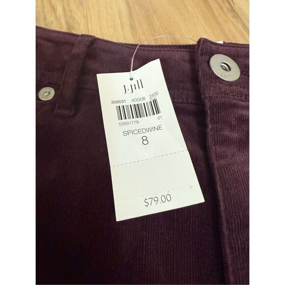 J Jill NWT Slit-Hem Corduroy Skirt sz 8 - Picture 8 of 11